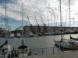 Boats in the Old Harbour, viewed from the Aquarium of Genoa