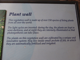 Explanation on the Plant wall at the Aquarium of Genoa