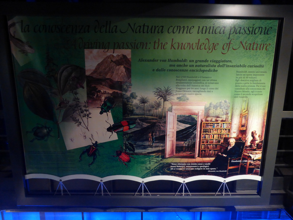 Explanation on Alexander von Humboldt at the Aquarium of Genoa