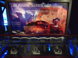 Explanation on Christopher Columbus at the Aquarium of Genoa