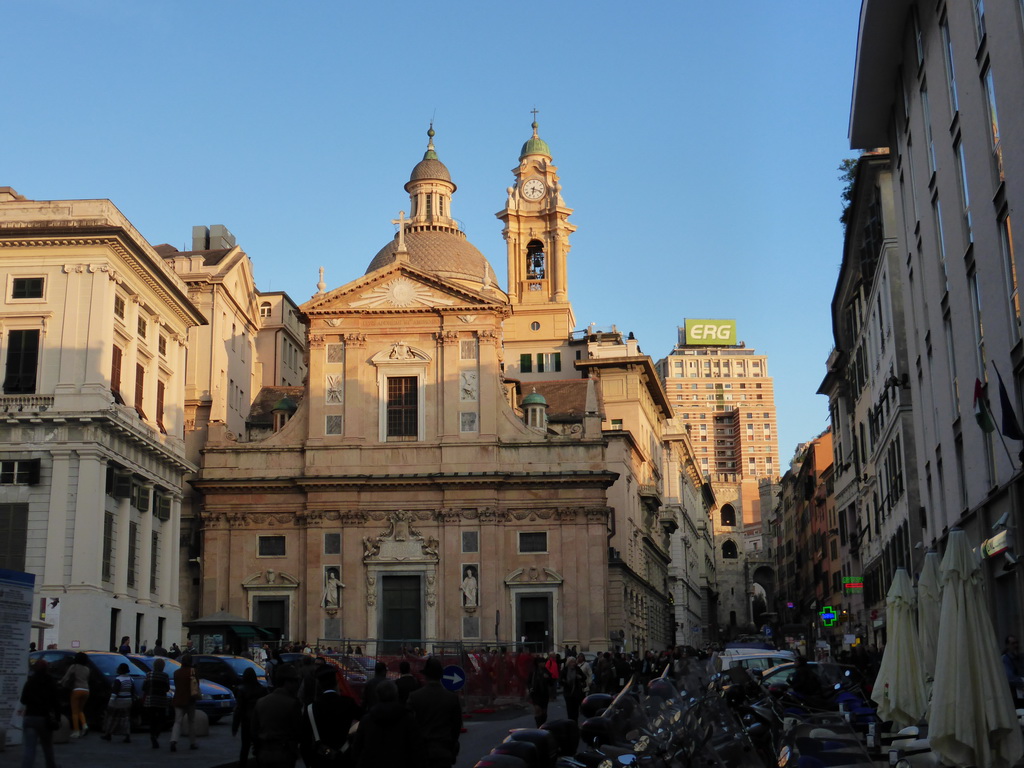 Front of the Chiesa del Gesù e dei Santi Ambrogio e Andrea church at the Piazza Giacomo Matteotti square