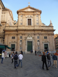 Front of the Chiesa del Gesù e dei Santi Ambrogio e Andrea church at the Piazza Giacomo Matteotti square