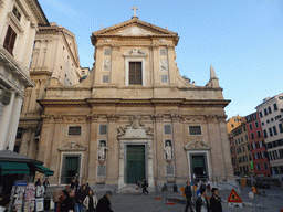 Front of the Chiesa del Gesù e dei Santi Ambrogio e Andrea church at the Piazza Giacomo Matteotti square