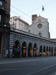 The Santo Stefano church at the Via XX Settembre street, at sunset