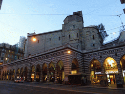 The Santo Stefano church at the Via XX Settembre street, at sunset