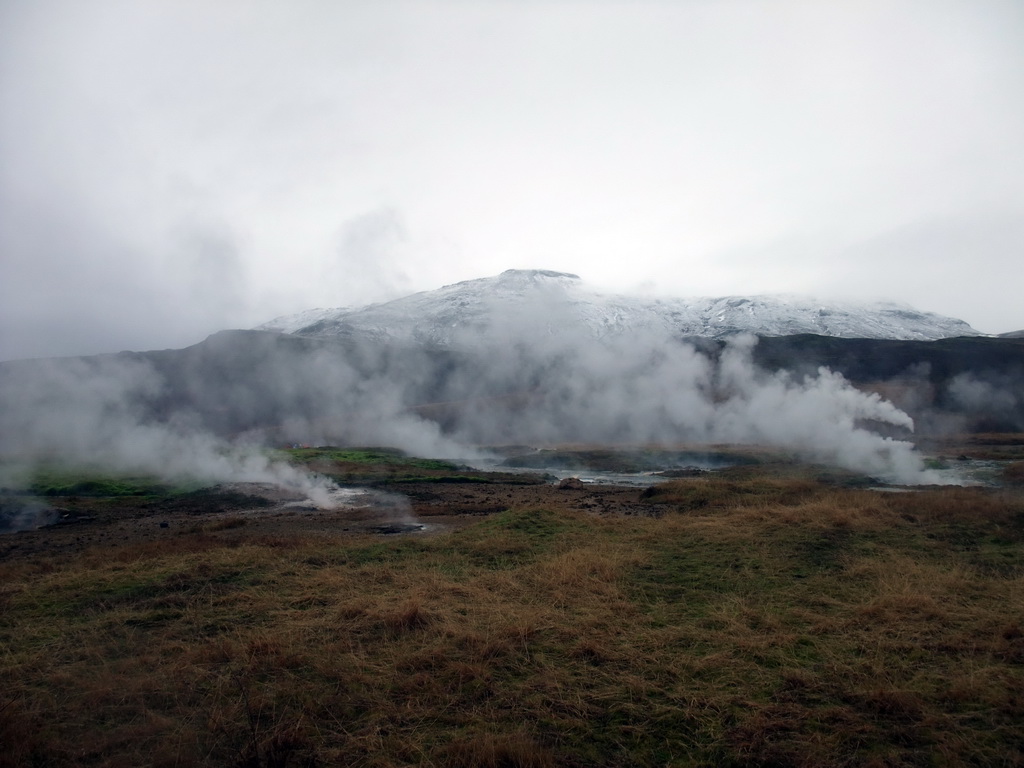 Several small geysers at the Geysir geothermal area