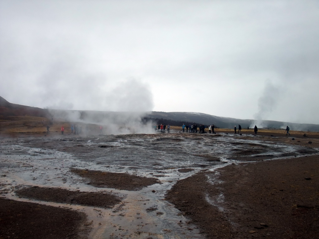 The Strokkur geyser at the Geysir geothermal area