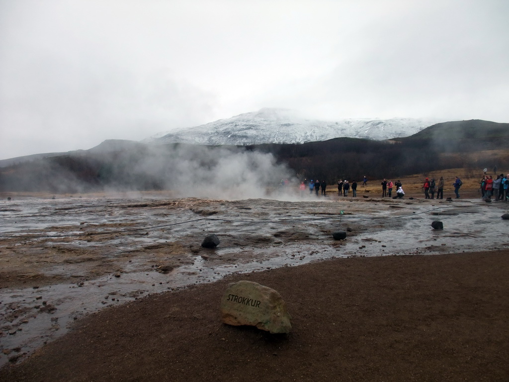 The Strokkur geyser at the Geysir geothermal area