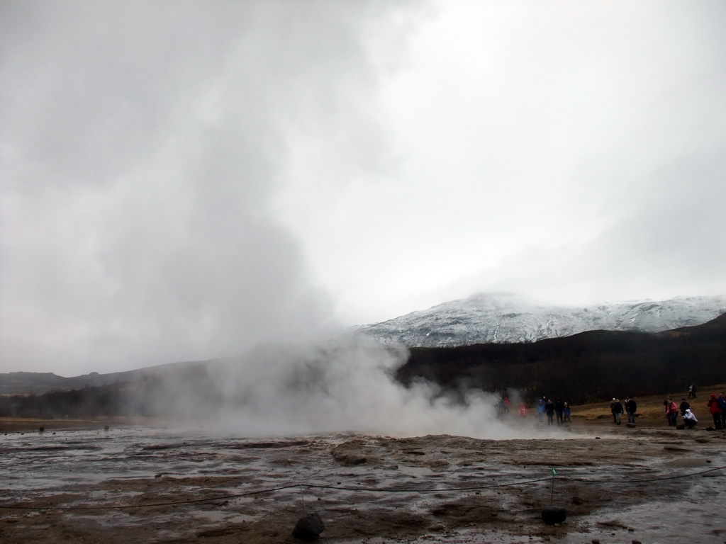 The Strokkur geyser at the Geysir geothermal area