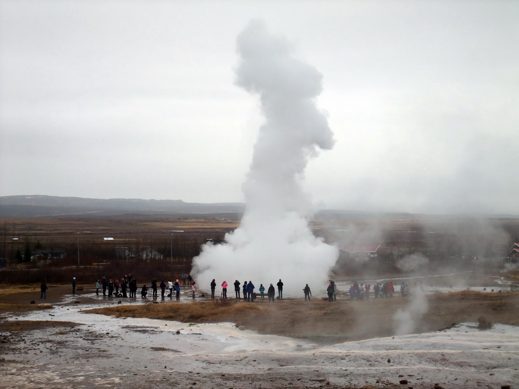 Eruption of the Strokkur geyser at the Geysir geothermal area