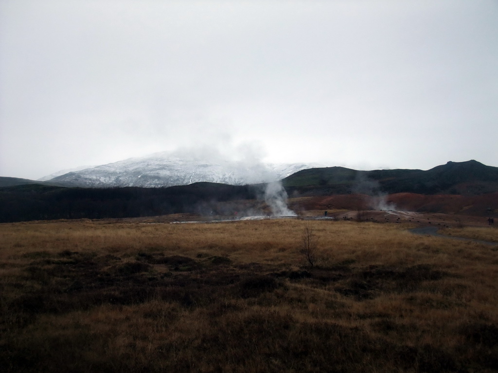 Several small geysers at the Geysir geothermal area