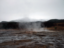 The Strokkur geyser at the Geysir geothermal area