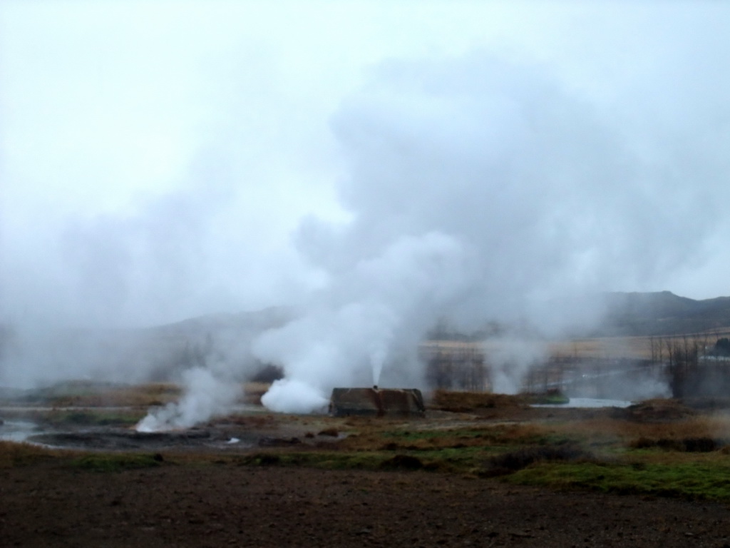 Several small geysers at the Geysir geothermal area