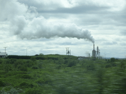 The Efri-Reykir Geothermal Plant, viewed from the rental car on the Laugarvatnsvegur road