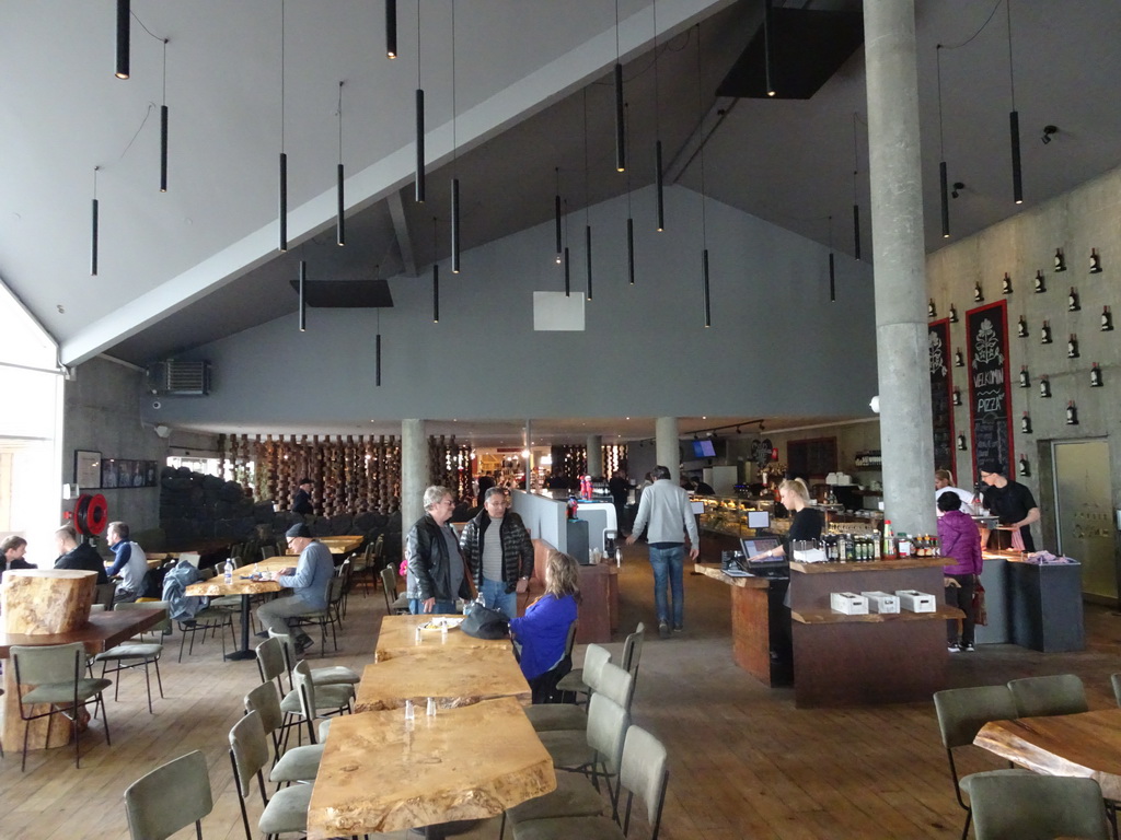 Interior of the restaurant of the Geysir Center