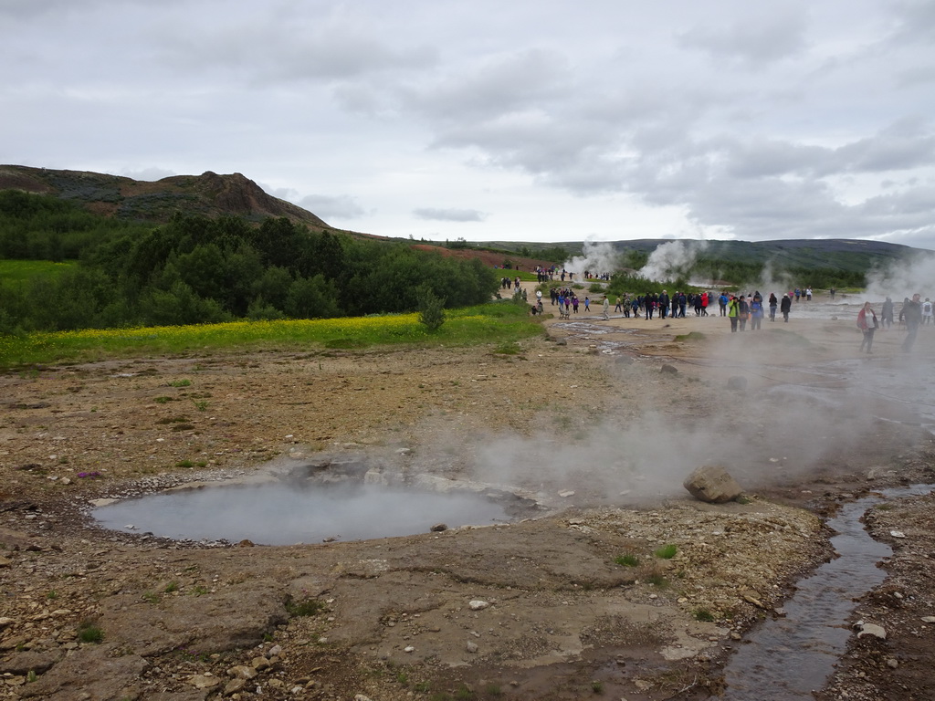 The Litli Geysir geyser and other geysers at the Geysir geothermal area