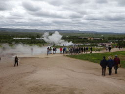 The Geysir geothermal area with the Blesi, Fata and Strokkur geysers