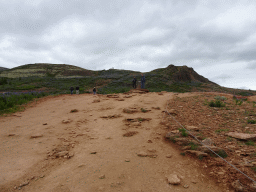 The Útsýnisskífa viewpoint at the Geysir geothermal area