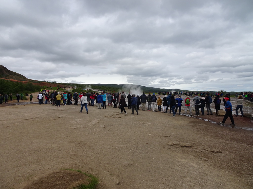 The Strokkur geyser and other geysers at the Geysir geothermal area