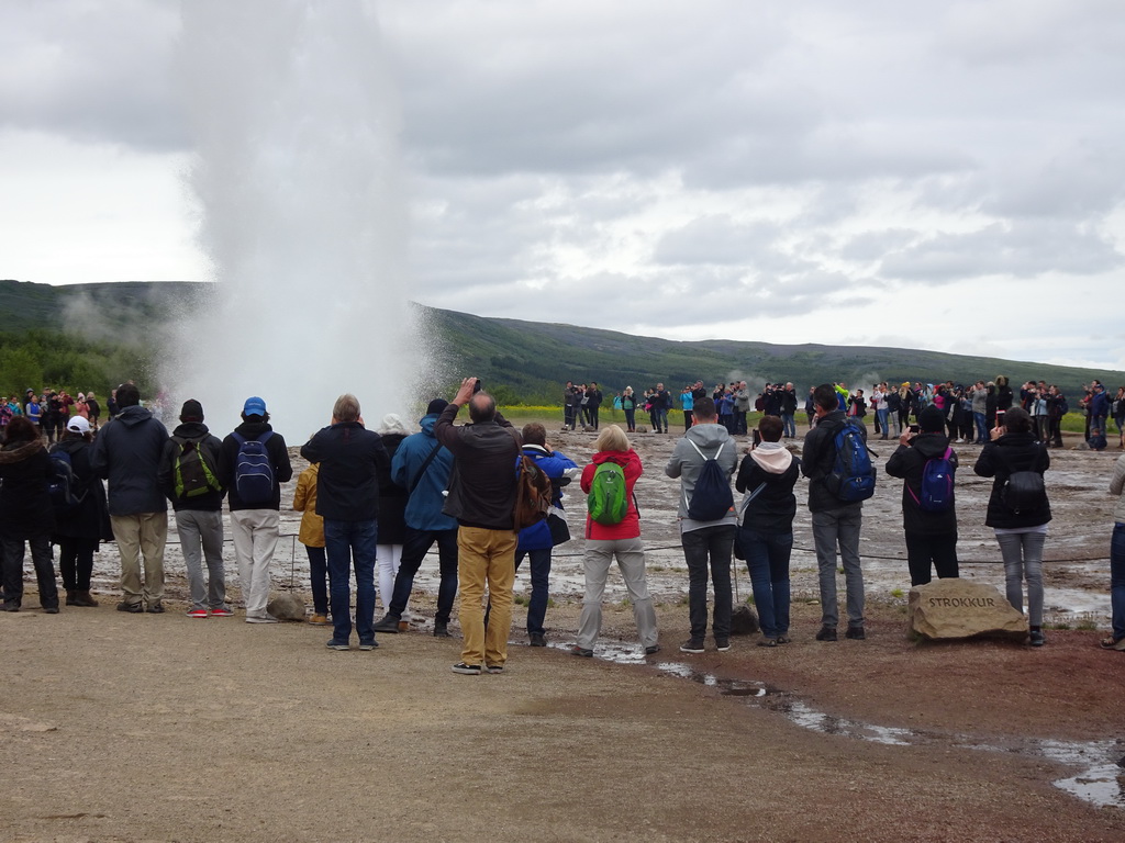 Eruption of the Strokkur geyser at the Geysir geothermal area