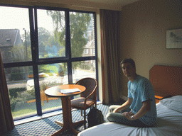 Tim in our room at the Europahotel