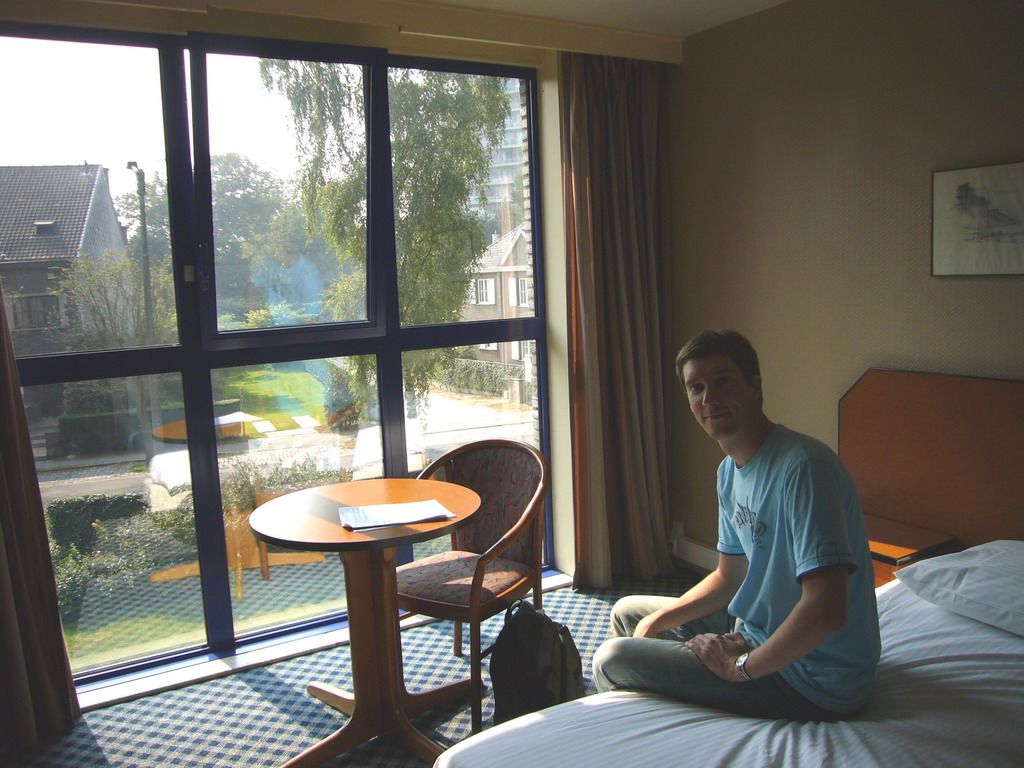 Tim in our room at the Europahotel