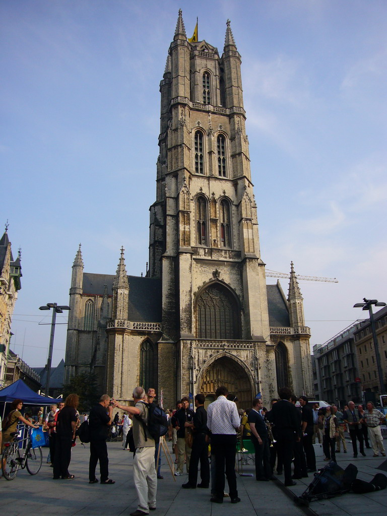 The Sint-Baafsplein square and the west side of the Sint-Baafs Cathedral