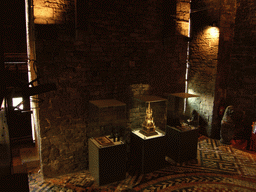 Interior of the Tower Keepers Room at the first floor of the Belfry of Ghent, viewed from the staircase to the second floor