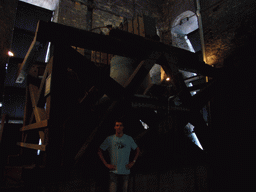 Tim with the Roland Bell at the third floor of the Belfry of Ghent