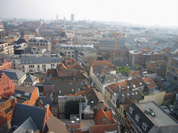 The city center with the Mageleinstraat street, viewed from the walkway at the fourth floor of the Belfry of Ghent