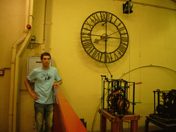 Tim with the Mechanical Clockwork at the fourth floor of the Belfry of Ghent