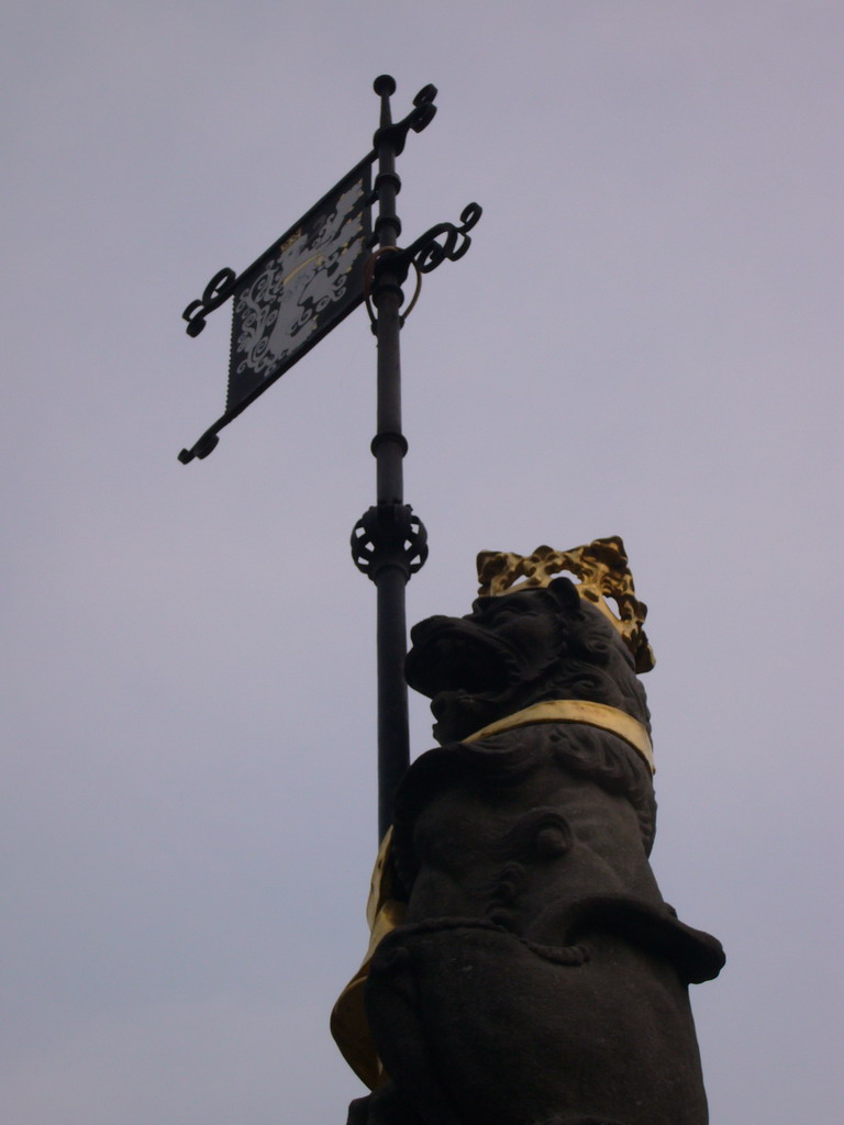 Lion statue at the Sint-Veerleplein square