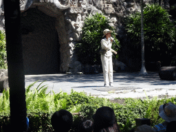 Zookeeper and Guinea Pigs at the Hanuman Stage at the Bali Safari & Marine Park, during the Animal Show