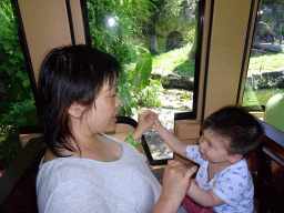 Miaomiao and Max in the safari bus at the Bali Safari & Marine Park