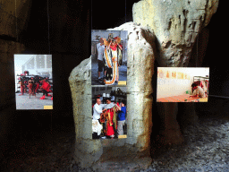 Photographs of customes used in the Bali Agung show, in the lobby of the Bali Theatre at the Bali Safari & Marine Park, right after the Bali Agung show