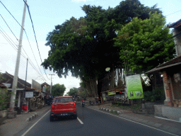The Jalan Raya Mas street, viewed from the taxi from Ubud