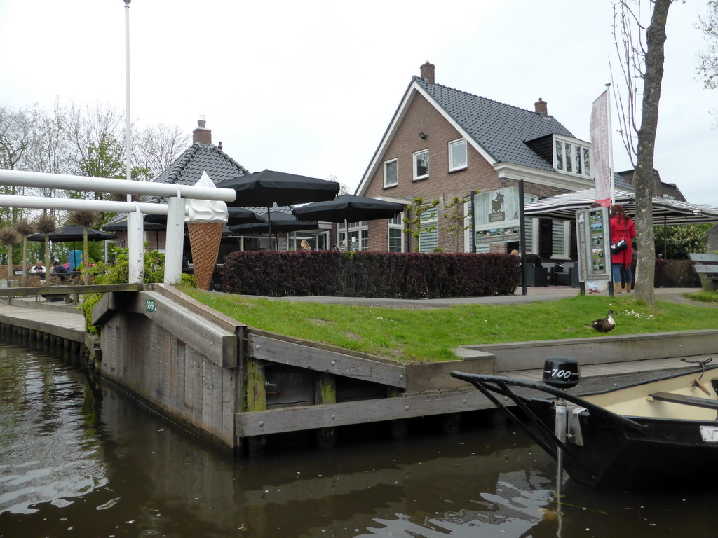 The Recreatiebedrijf `Geythorn` building at the Binnenpad canal, viewed from our tour boat