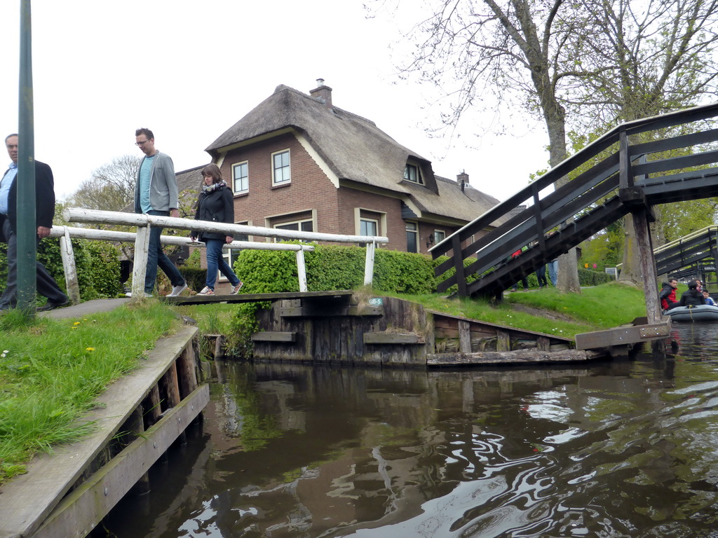Bridges and houses at the Binnenpad canal, viewed from our tour boat