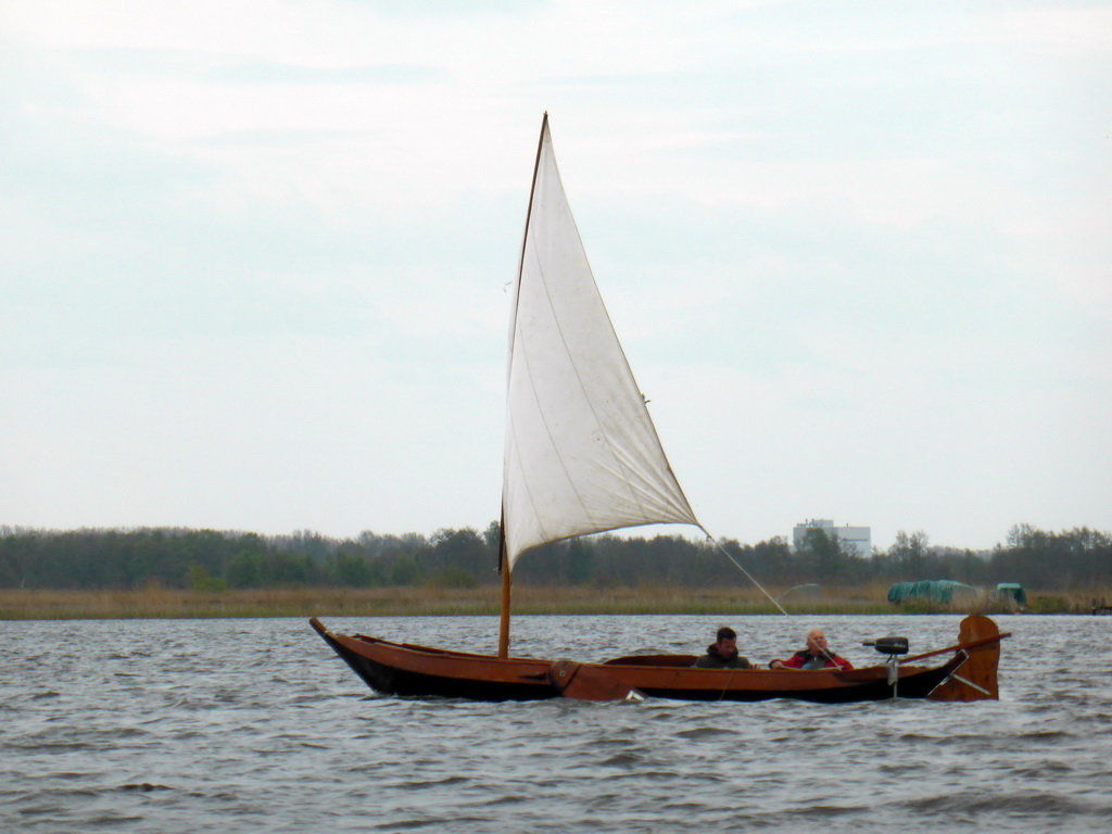 Boat on the Bovenwijde lake, viewed from our tour boat