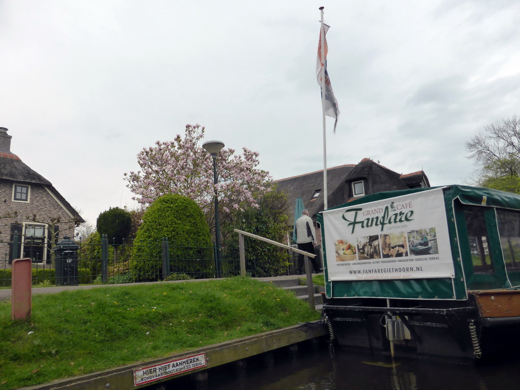 Grand Café Fanfare at the Binnenpad canal, viewed from our tour boat