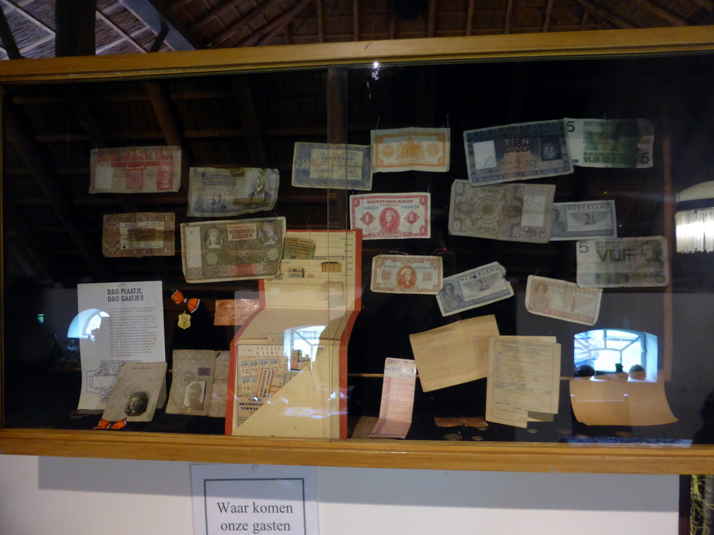 Old bank notes at the Hooiberg room of the `t Olde Maat Uus museum