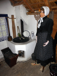 Wax statue at the kitchen at the Stable of the `t Olde Maat Uus museum