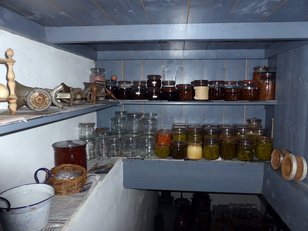 Preserving bottles with vegetables at the Karnkamer room of the `t Olde Maat Uus museum