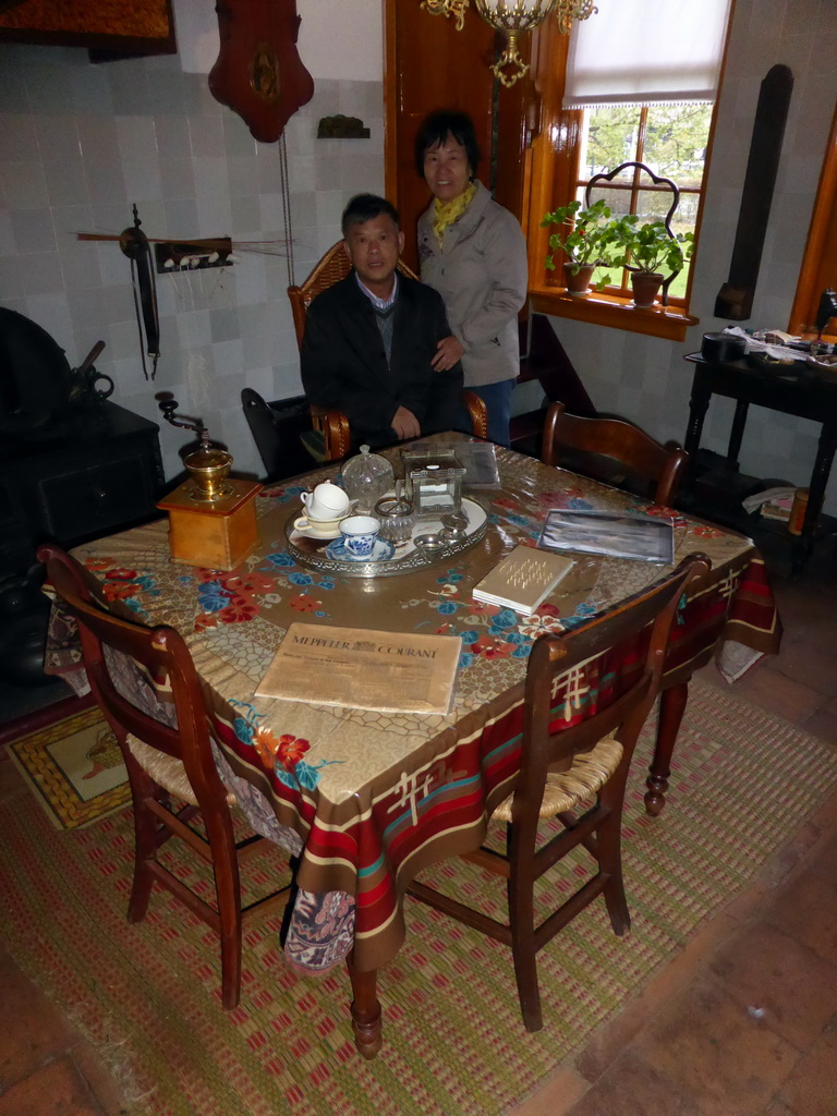 Miaomiao`s parents at the Woonkamer room of the `t Olde Maat Uus museum