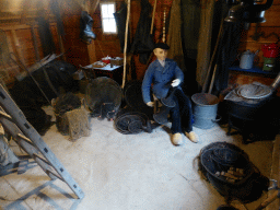 Wax statue in the Fisherman`s home at the `t Olde Maat Uus museum