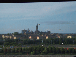 The University of Glasgow with the University Tower, viewed from the Glasgow Science Centre