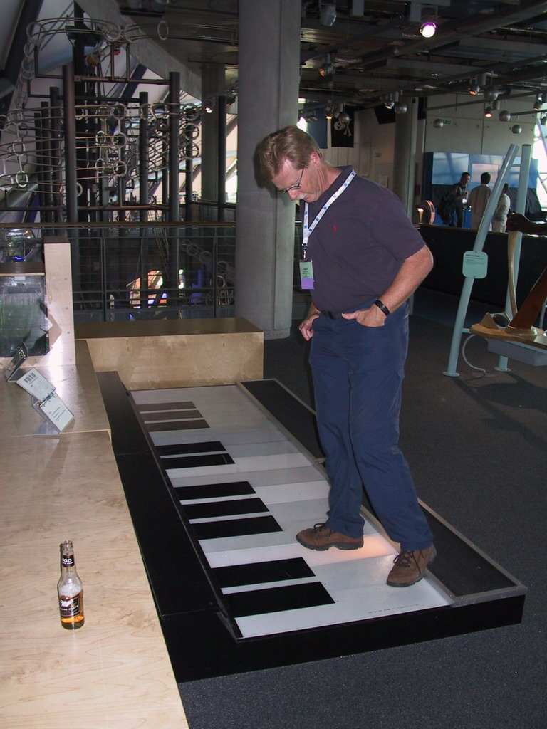 Large-size floor piano at the exhibition at the Glasgow Science Centre