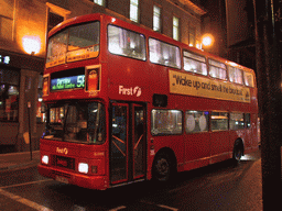 Double-decker bus at the city center