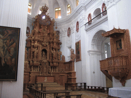Nave, pulpit, apse and altar of the Church of St. Cajetan at Old Goa