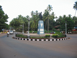 Statue `Mahatma Gandhi and Local Village Girl` by Harish B. Talimat at the Gandhi Circle at Old Goa